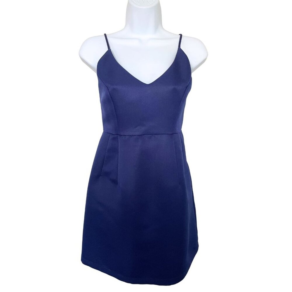 Lulus Blue Sleveless Mini Skater Party Dress Size M